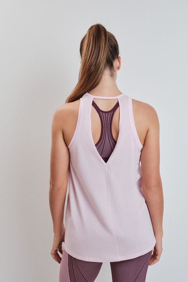 Dash and Stars Playera sin mangas de algod&oacute;n rosa rosa