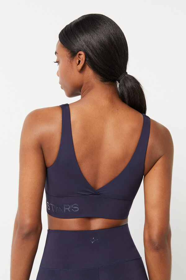 Dash and Stars Sujetador deportivo cruzado 4D Stretch azul