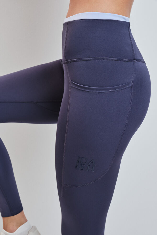 Dash and Stars Leggings 4D STRETCH gris oscuro azul