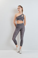 Dash and Stars Leggings crop 4D STRETCH estampado bitonal negro
