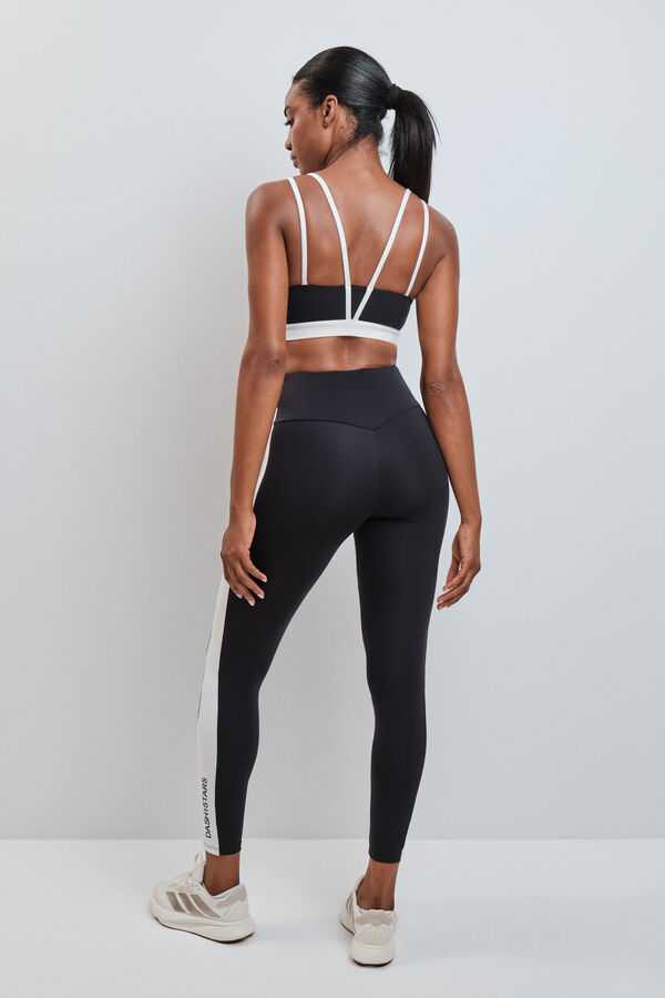 Dash and Stars Leggings largos 4D STRETCH contraste negro negro
