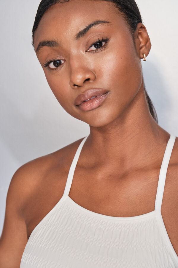 Dash and Stars Brasier deportivo blanco SEAMLESS COMFORT beige