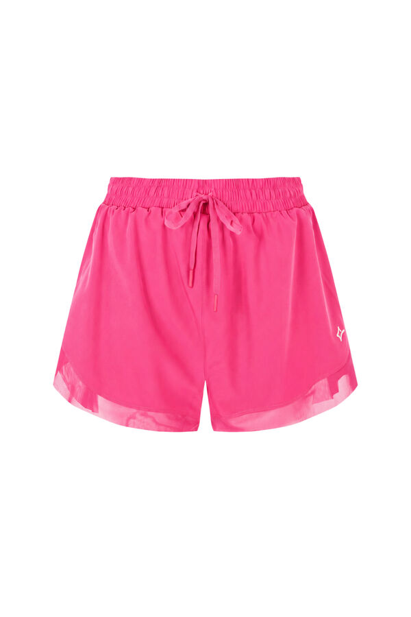 Dash and Stars Short ultra ligero de malla rosa rosa