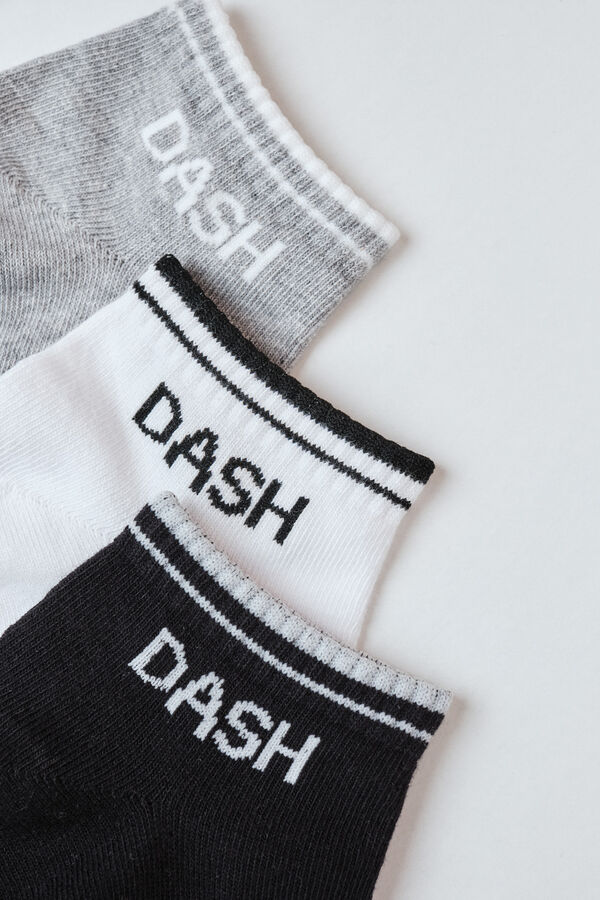 Dash and Stars Pack de 3 calcetines cortos de algod&oacute;n blanco