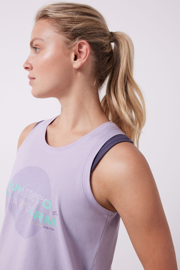Dash and Stars Camiseta tirantes lila 100% algodón morado/lila