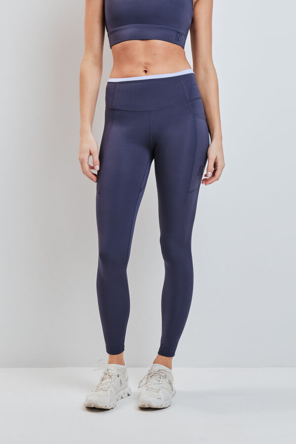 Dash and Stars Leggings 4D STRETCH gris oscuro azul