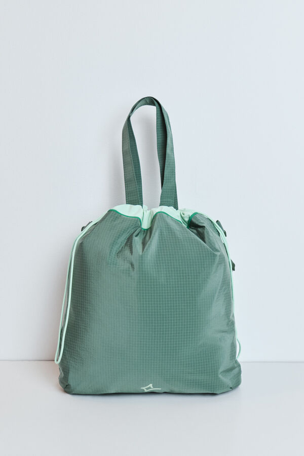 Dash and Stars Bolsa tote acolchada de nylon verde