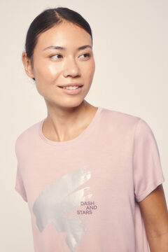 Dash and Stars Camiseta extra suave modal rosa rosa