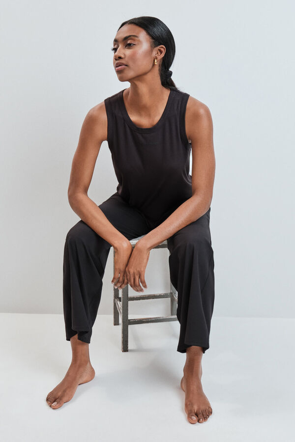 Dash and Stars Playera sin mangas rib negra negro