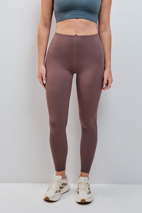 Dash and Stars Legging COMPRESSIVE largo marr&oacute;n caf&eacute;