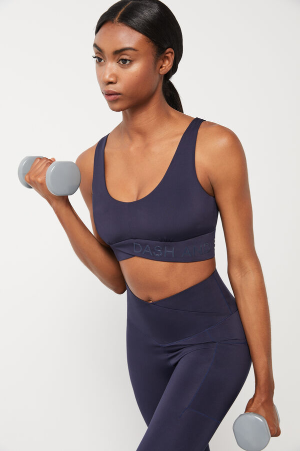 Dash and Stars Sujetador deportivo cruzado 4D Stretch azul