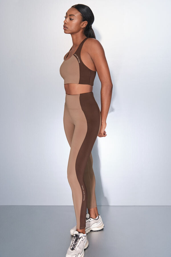 Dash and Stars Pantalón legging con bloques de color 4D STRETCH café