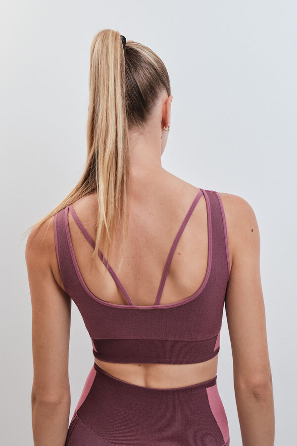 Dash and Stars Brasier deportivo SEAMLESS COMFORT burgundy p&uacute;rpura