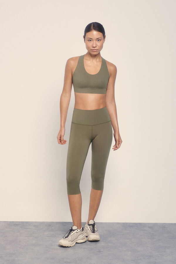 Dash and Stars Leggings COMPRESSIVE pirata caqui estampado