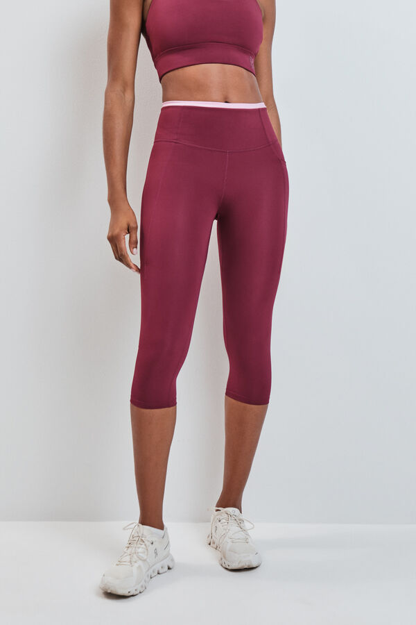 Dash and Stars Leggings capri 4D STRETCH vino p&uacute;rpura