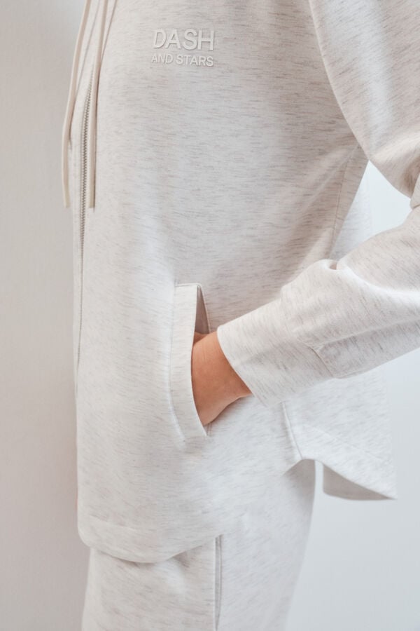 Dash and Stars Chamarra con capucha de viscosa suave gris gris