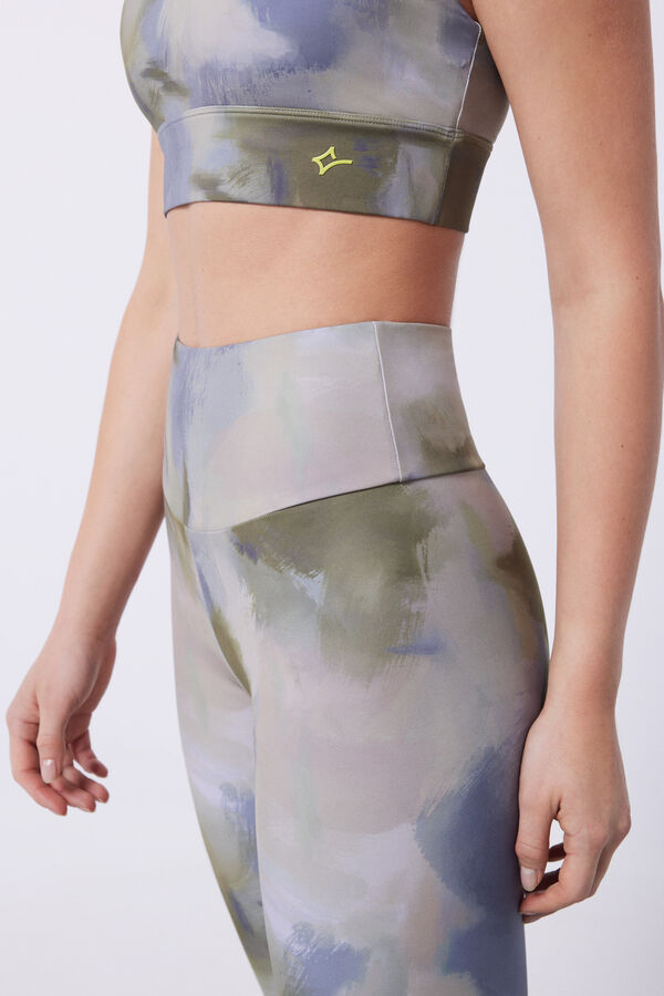 Dash and Stars Leggings estampados 4D Stretch verde