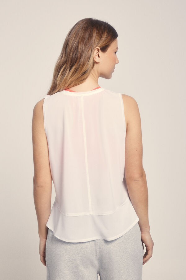 Dash and Stars Camiseta sin mangas halter blanca beige