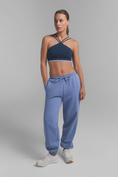 Dash and Stars Pantalón jogger 100% algodón beige. Special collab @ffitcoco azul