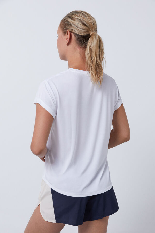 Dash and Stars Camiseta fluida modal beige