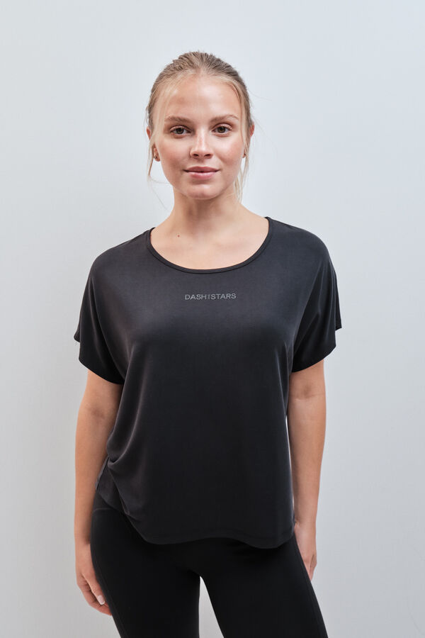 Dash and Stars Playera manga corta de modal negro negro