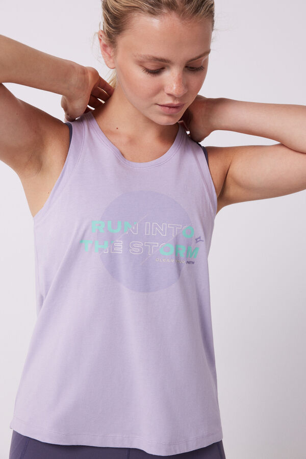 Dash and Stars Camiseta tirantes lila 100% algodón morado/lila