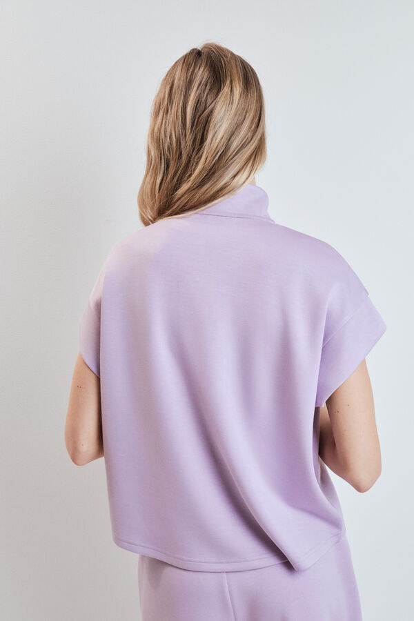 Dash and Stars Sudadera de manga corta de viscosa suave rosa morado/lila