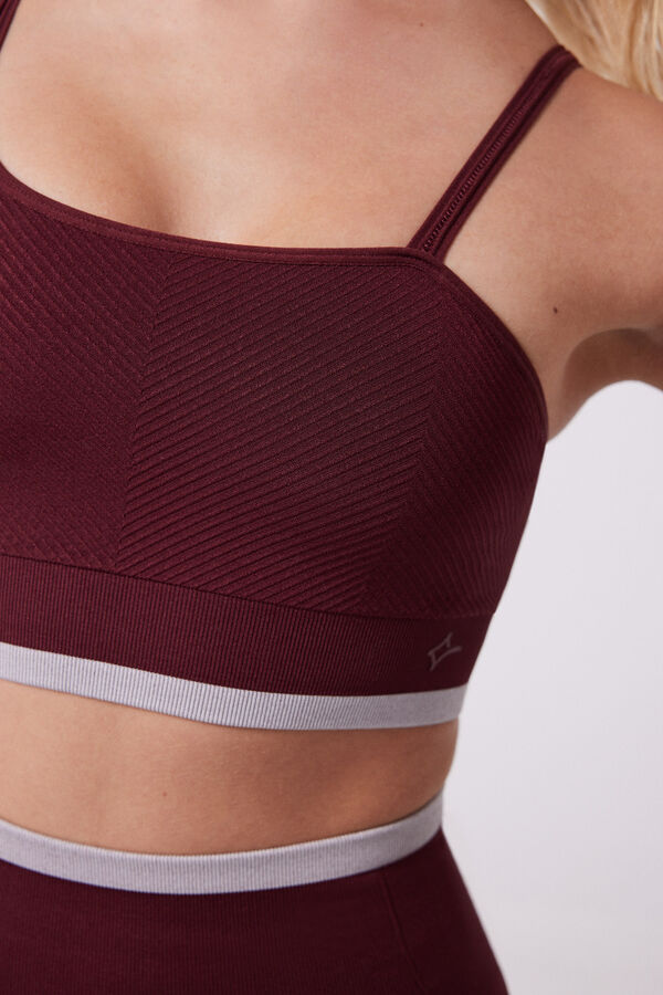 Dash and Stars Sujetador deportivo granate Seamless Comfort púrpura