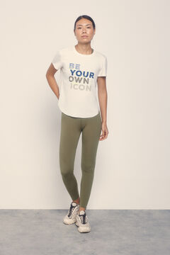 Dash and Stars Camiseta manga corta espalda mesh beige