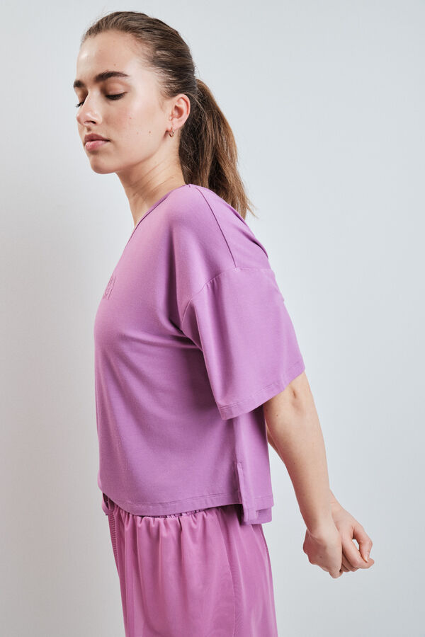 Dash and Stars Playera manga corta extra suave rosa rosa