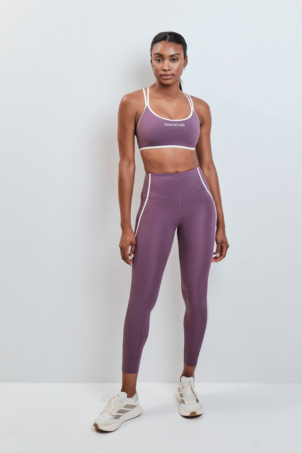 Dash and Stars Leggings largos 4D STRETCH granate morado/lila