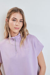 Dash and Stars Sudadera de manga corta de viscosa suave rosa morado/lila