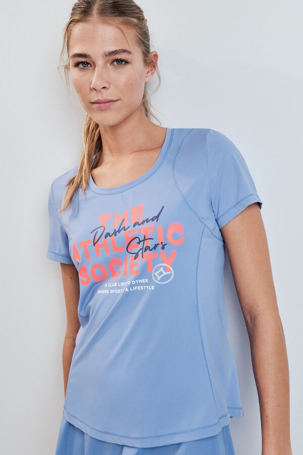 Dash and Stars Playera manga corta estampado azul azul