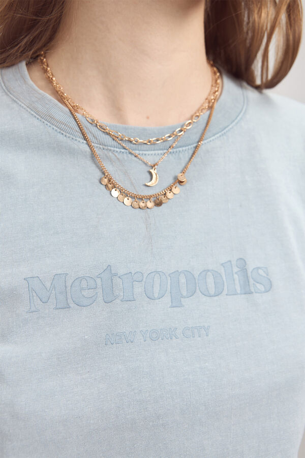 Milano Camiseta efecto lavado estampada Azul