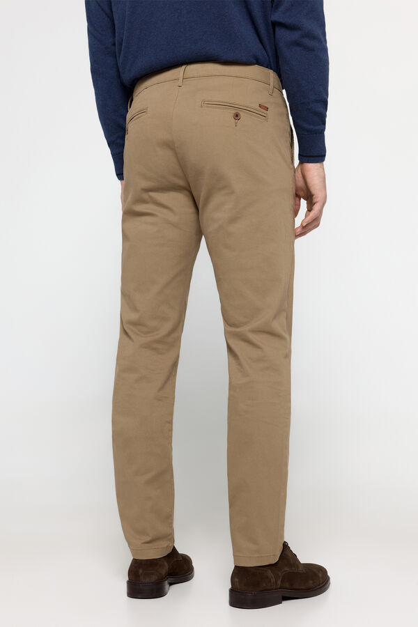 Fifty Outlet Pantalón chino liso Marrón Oscuro