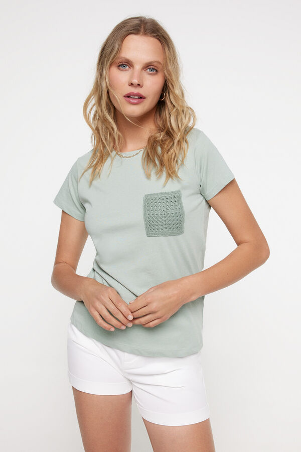 Milano Camiseta bolsillo crochet Verde