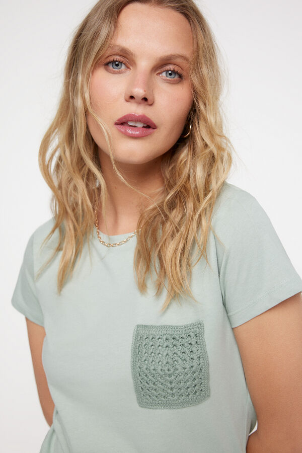 Milano Camiseta bolsillo crochet Verde
