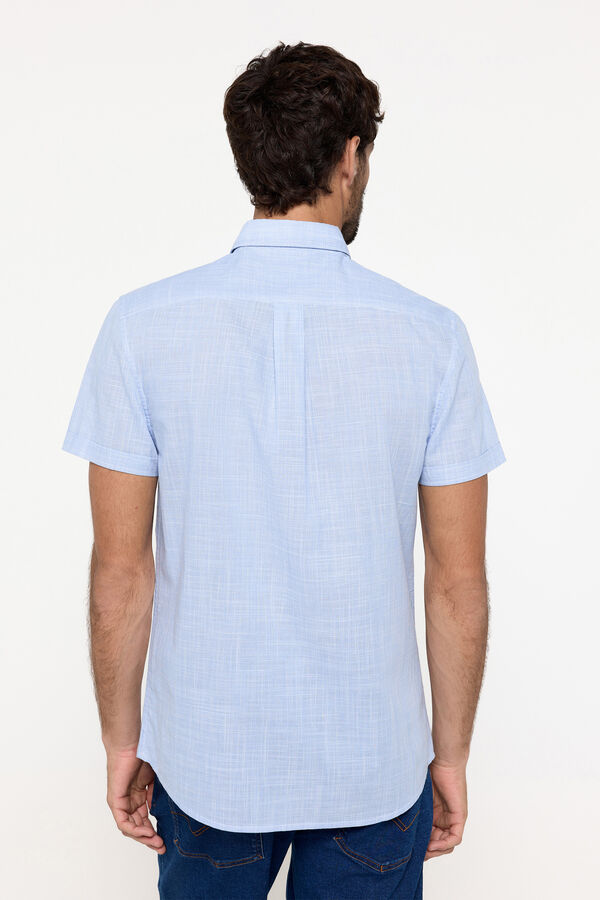Fifty Outlet Camisa slub lisa Azul