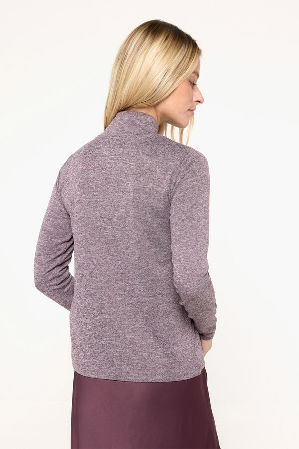 Milano Camiseta con cuello perkins tejido tacto suave Morado