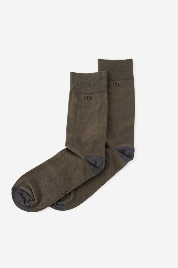 Fifty Outlet Calcetín logo Kaki Oscuro