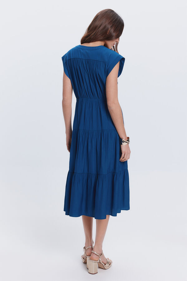 Fifty Outlet Vestido largo vuelo Azul