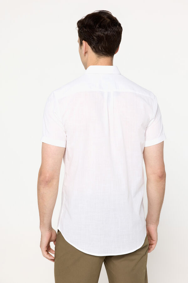 Fifty Outlet Camisa slub lisa Blanco