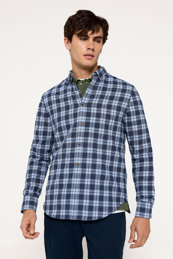 Fifty Outlet Camisa twill cuadros Azul