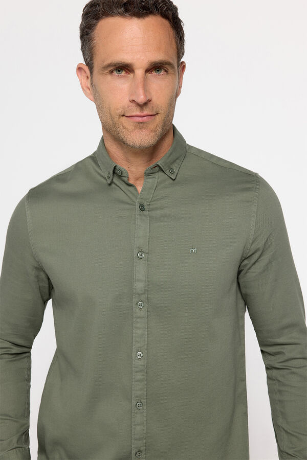 Fifty Outlet Camisa sport estructura Kaki Oscuro