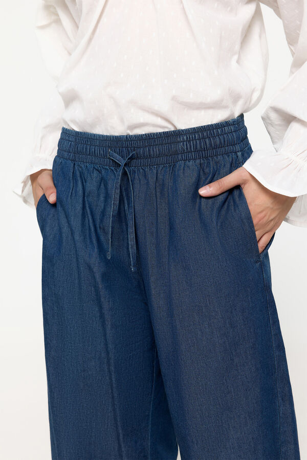 Milano Pantal&oacute;n crop light denim. Azul