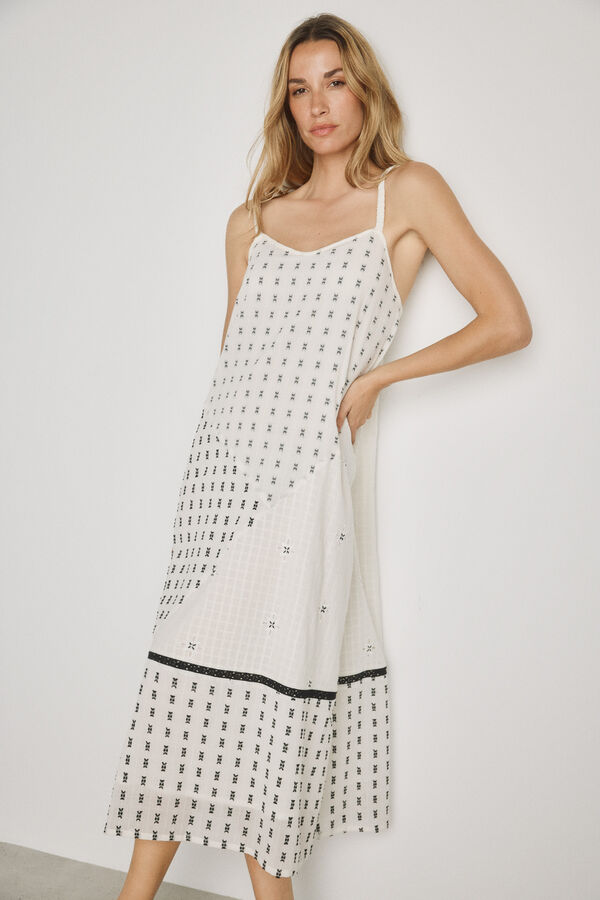 Milano Vestido escote pico con tirantes Blanco