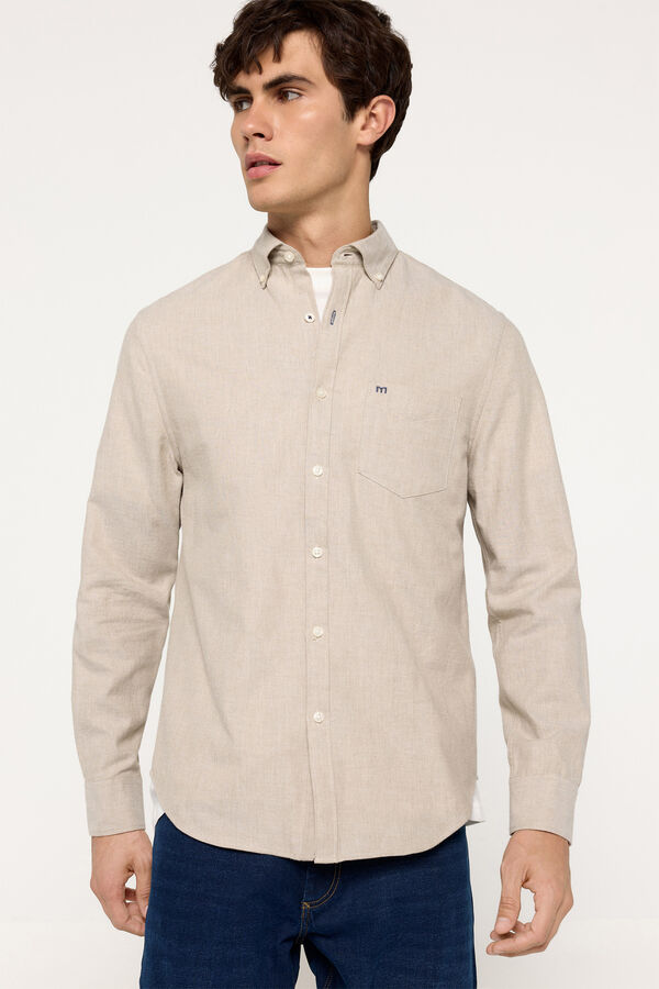 Fifty Outlet Camisa twill lisa Beige