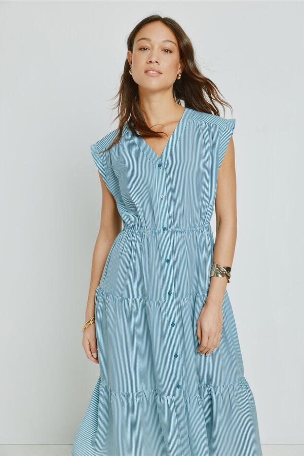 Milano Vestido escote en pico Azul Oscuro