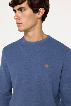 Fifty Outlet Jersey Microestructura cuello caja Azul Oscuro