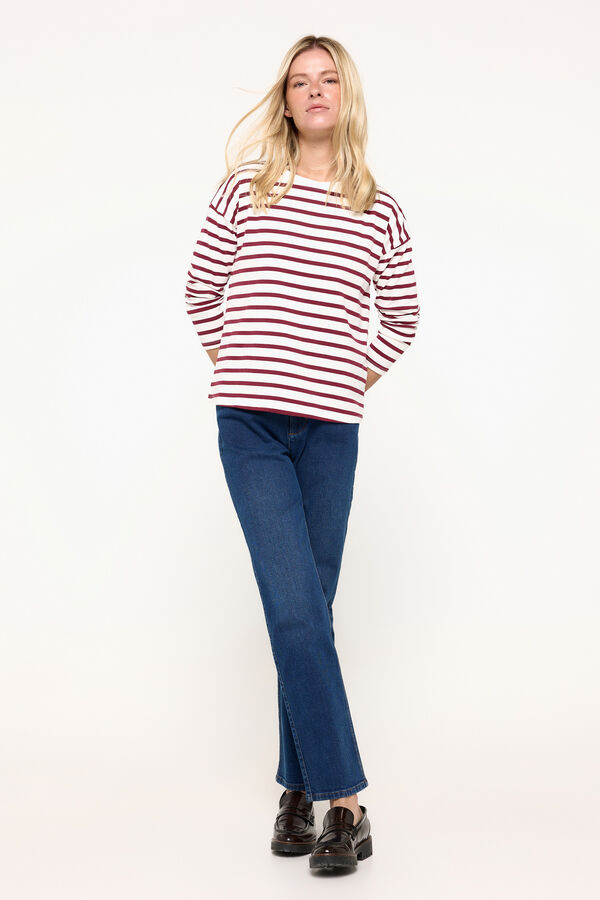 Milano Camiseta heavy cotton rayas Marfil